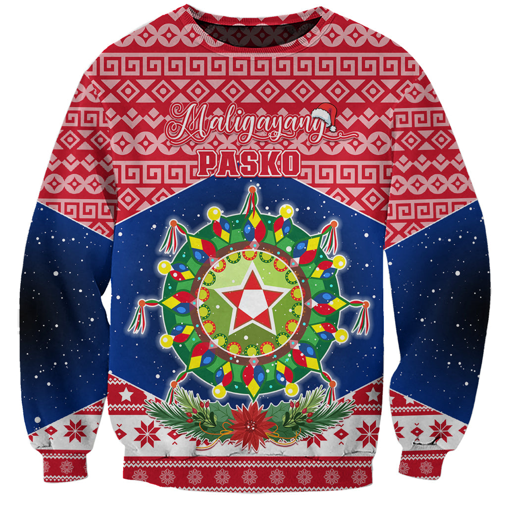 Personalised Philippines Christmas Sweatshirt Filipino Parol Maligayang Pasko LT05 Unisex Red - Polynesian Pride