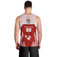 Custom Tonga Rugby Men Tank Top 2023 Pacific Championships Kupesi Ngatu Mate Maa LT05 - Polynesian Pride