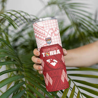Custom Tonga Rugby Skinny Tumbler 2023 Pacific Championships Kupesi Ngatu Mate Maa