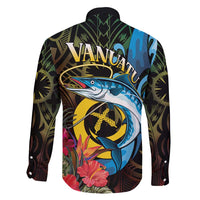 Vanuatu Fishing Family Matching Off Shoulder Maxi Dress and Hawaiian Shirt It's Time To Fish LT05 - Polynesian Pride