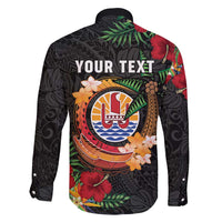 Personalised French Polynesia Outrigger Canoe Race Family Matching Tank Maxi Dress and Hawaiian Shirt Tropical Vibe