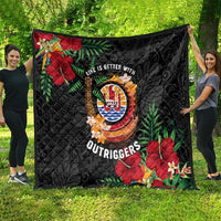French Polynesia Outrigger Canoe Race Quilt Tropical Vibe LT05 - Polynesian Pride