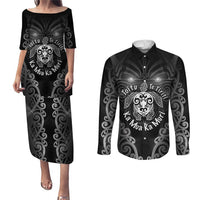 Aotearoa Toitu Te Tiriti Couples Matching Puletasi and Long Sleeve Button Shirt Ka Mua Ka Muri