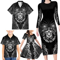 Aotearoa Toitu Te Tiriti Family Matching Long Sleeve Bodycon Dress and Hawaiian Shirt Ka Mua Ka Muri