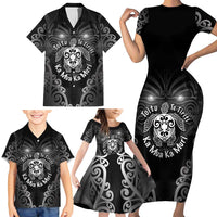 Aotearoa Toitu Te Tiriti Family Matching Short Sleeve Bodycon Dress and Hawaiian Shirt Ka Mua Ka Muri