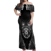 Aotearoa Toitu Te Tiriti Off Shoulder Maxi Dress Ka Mua Ka Muri