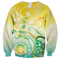Personalised Cook Islands Kia Orana Sweatshirt Polynesian Turtle With Circle Stars LT05 - Polynesian Pride