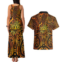 New Zealand Tamanuitera The Sun Couples Matching Tank Maxi Dress and Hawaiian Shirt Maori Pattern