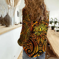 New Zealand Tamanuitera The Sun Women Casual Shirt Maori Pattern