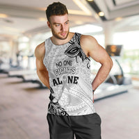 Personalised Polynesia Brain Cancer Men Tank Top No One Fights Alone