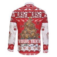 Personalised New Zealand Christmas In July Family Matching Tank Maxi Dress and Hawaiian Shirt Maori Kiwi Xmas Tree - Red