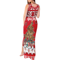 Personalised New Zealand Christmas In July Tank Maxi Dress Maori Kiwi Xmas Tree - Red LT05 - Polynesian Pride