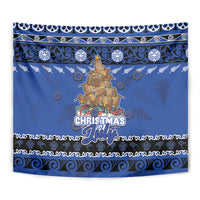 New Zealand July Christmas Tapestry Maori Kiwi Xmas Tree - Blue
