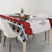 New Zealand July Christmas Tablecloth Maori Kiwi Xmas Tree - White