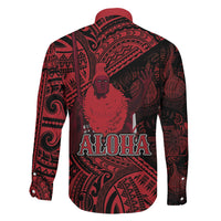 Hawaii King Kamehameha Family Matching Mermaid Dress and Hawaiian Shirt With Hawaiian Ipu Motifs Red Version