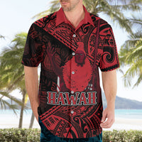 Hawaii King Kamehameha Hawaiian Shirt With Hawaiian Ipu Motifs Red Version LT05 - Polynesian Pride