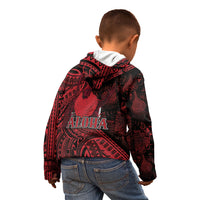 Hawaii King Kamehameha Kid Hoodie With Hawaiian Ipu Motifs Red Version LT05 - Polynesian Pride