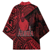Hawaii King Kamehameha Kimono With Hawaiian Ipu Motifs Red Version LT05 - Polynesian Pride