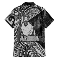 Hawaii King Kamehameha Hawaiian Shirt With Hawaiian Ipu Motifs Black Version LT05 - Polynesian Pride