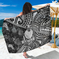 Hawaii King Kamehameha Sarong With Hawaiian Ipu Motifs Black Version