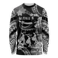 Hawaii Beautiful Hula Dancers Long Sleeve Shirt With Ipu Keke And Pahu Drum LT05 Unisex Black - Polynesian Pride