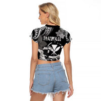 Hawaii Beautiful Hula Dancers Raglan Cropped T Shirt With Ipu Keke And Pahu Drum