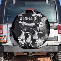 Hawaii Beautiful Hula Dancers Spare Tire Cover With Ipu Keke And Pahu Drum