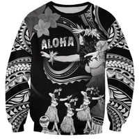 Hawaii Beautiful Hula Dancers Sweatshirt With Ipu Keke And Pahu Drum LT05 Unisex Black - Polynesian Pride