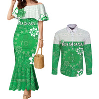 Cook Islands Maori Language Week Couples Matching Mermaid Dress and Long Sleeve Button Shirt Pacific Tapa Pattern