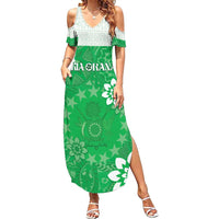 Cook Islands Maori Language Week Family Matching Summer Maxi Dress and Hawaiian Shirt Pacific Tapa Pattern
