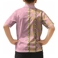 Hawaii Shell Tiare Anthurium Heliconia Lei Hawaiian Shirt With Tapa Pattern Baby Pink LT05 - Polynesian Pride