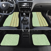 Hawaii Shell Tiare Anthurium Heliconia Lei Car Mats With Tapa Pattern Baby Green
