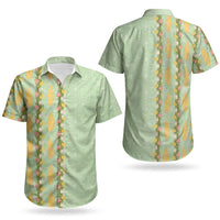 Hawaii Shell Tiare Anthurium Heliconia Lei Couples Matching Summer Maxi Dress and Hawaiian Shirt With Tapa Pattern Baby Green LT05 - Polynesian Pride