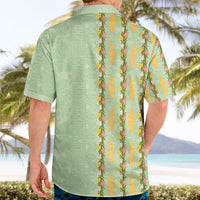 Hawaii Shell Tiare Anthurium Heliconia Lei Hawaiian Shirt With Tapa Pattern Baby Green LT05 - Polynesian Pride