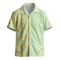 Hawaii Shell Tiare Anthurium Heliconia Lei Kid Hawaiian Shirt With Tapa Pattern Baby Green LT05 - Polynesian Pride