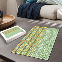 Hawaii Shell Tiare Anthurium Heliconia Lei Puzzle With Tapa Pattern Baby Green
