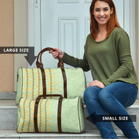 Hawaii Shell Tiare Anthurium Heliconia Lei Travel Bag With Tapa Pattern Baby Green