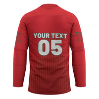Custom Morocco Football 2026 Hockey Jersey Atlas Lions Breathtaking Victory Red Version