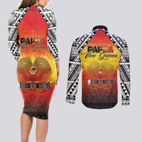 Papua New Guinea 49th Independence Day Couples Matching Long Sleeve Bodycon Dress and Long Sleeve Button Shirt One People One Nation One PNG