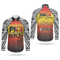 Papua New Guinea Independence Day Couples Matching Long Sleeve Bodycon Dress and Long Sleeve Button Shirt One People One Nation One PNG LT05 - Polynesian Pride