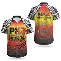 Papua New Guinea Independence Day Couples Matching Short Sleeve Bodycon Dress and Hawaiian Shirt One People One Nation One PNG LT05 - Polynesian Pride
