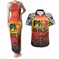 Papua New Guinea Independence Day Couples Matching Tank Maxi Dress and Hawaiian Shirt One People One Nation One PNG LT05 Yellow - Polynesian Pride