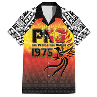 Papua New Guinea Independence Day Family Matching Off The Shoulder Long Sleeve Dress and Hawaiian Shirt One People One Nation One PNG LT05 Dad's Shirt - Short Sleeve Yellow - Polynesian Pride