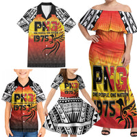 Papua New Guinea Independence Day Family Matching Off Shoulder Maxi Dress and Hawaiian Shirt One People One Nation One PNG LT05 - Polynesian Pride