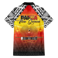 Papua New Guinea Independence Day Family Matching Puletasi and Hawaiian Shirt One People One Nation One PNG LT05 Dad's Shirt - Long Sleeve Yellow - Polynesian Pride