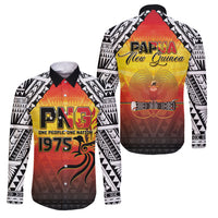 Papua New Guinea Independence Day Family Matching Short Sleeve Bodycon Dress and Hawaiian Shirt One People One Nation One PNG LT05 Dad's Shirt - Long Sleeve Yellow - Polynesian Pride