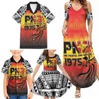 Papua New Guinea Independence Day Family Matching Summer Maxi Dress and Hawaiian Shirt One People One Nation One PNG LT05 - Polynesian Pride
