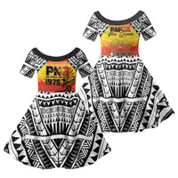 Papua New Guinea Independence Day Family Matching Summer Maxi Dress and Hawaiian Shirt One People One Nation One PNG LT05 Daughter's Dress Yellow - Polynesian Pride