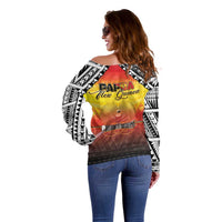 Papua New Guinea 50th Independence Day Off Shoulder Sweater One People One Nation One PNG LT05 - Polynesian Pride
