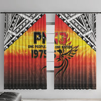 Papua New Guinea Independence Day Window Curtain One People One Nation One PNG LT05 With Hooks Yellow - Polynesian Pride